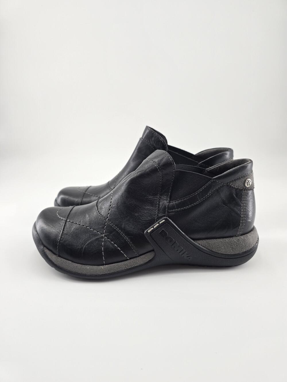 Romika Slip-On Shoes Womens Size 6.5 Black Leather Comfort Low Heel Casual New